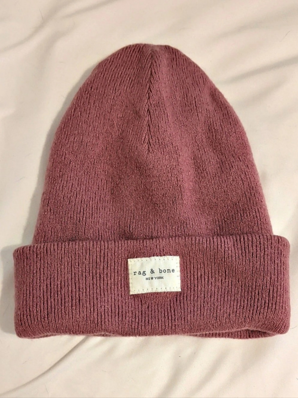 rag & bone Addison Beanie Rib Knit in rose